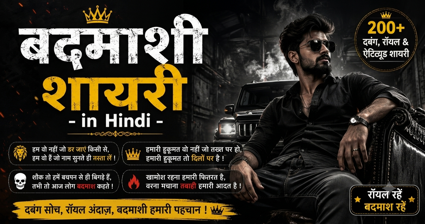 200+ Badmashi Shayari in Hindi | Attitude, Dabang & Killer Shayari (2026)