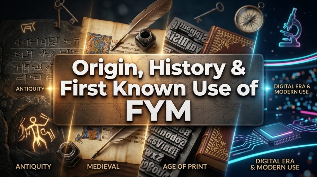 Origin, History & First Known Use of FYM 